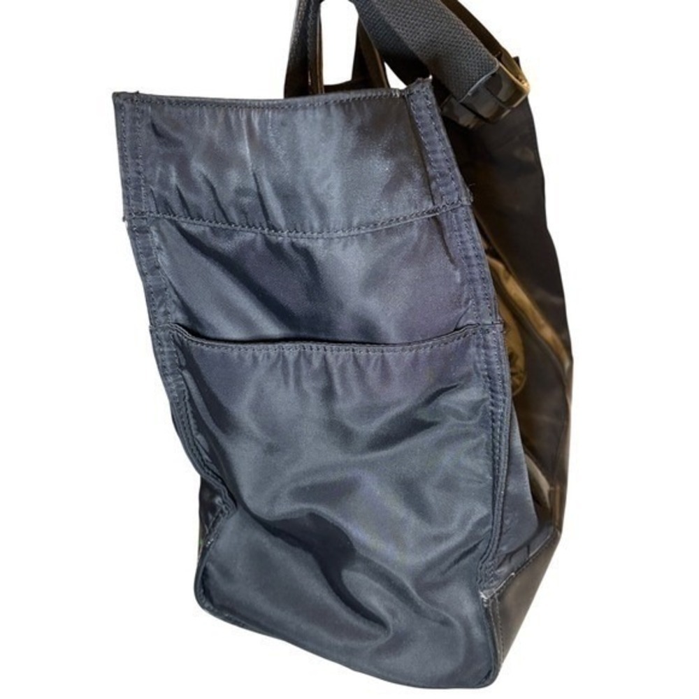 Tory Burch Black Nylon Patent Leather Trim Lightweight Everyday Tote Bag - Picture 15 of 16